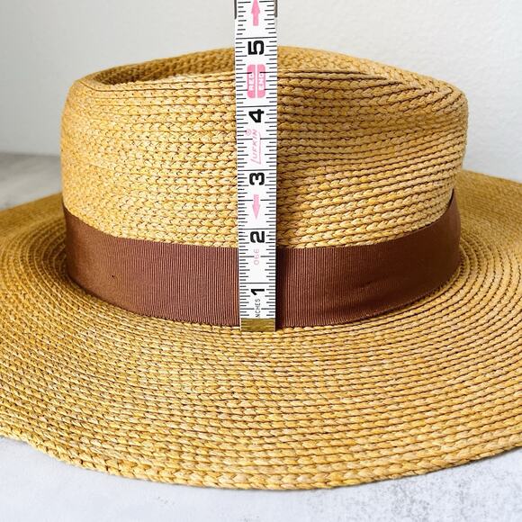 Brixton Reno Straw Fedora Wide Brim Western Boho Festival M/L MSRP $99 NWOT - Picture 12 of 12